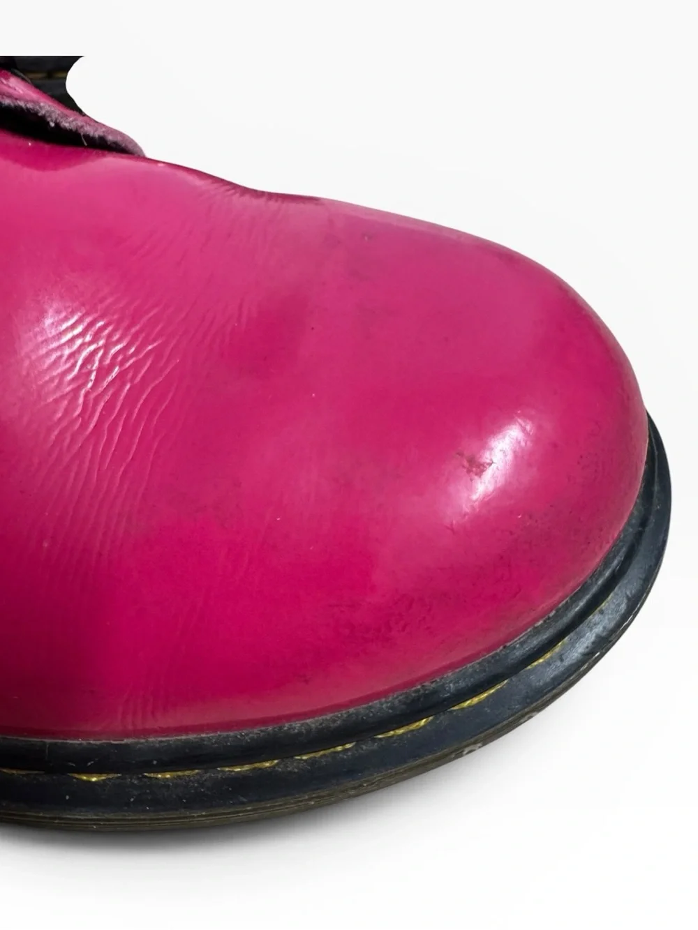 Dr. Martens Junior 1460 Patent Leather Lace Up Boots Hot Pink Kids US 2 UK 1